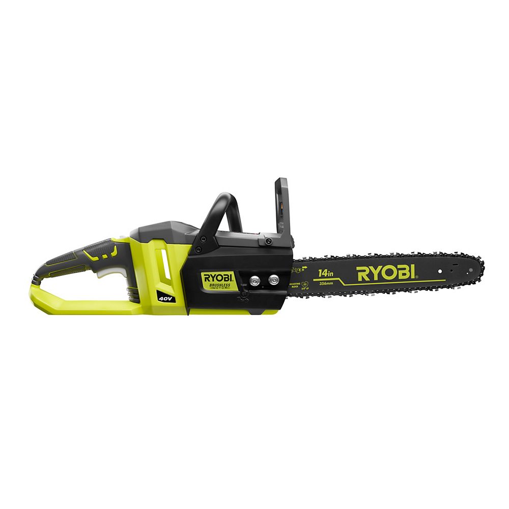 Ryobi 14 Inch 40 Volt Lithium Ion Brushless Cordless Chainsaw Tool Only The Home Depot Canada