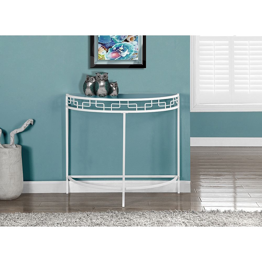 Monarch Specialties White Metal 36 L Hall Console Accent