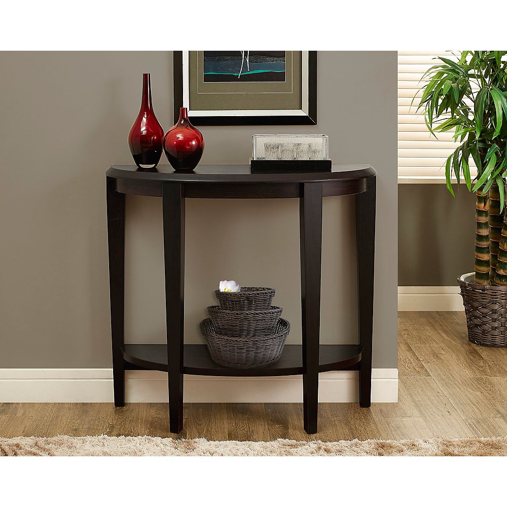 Monarch Specialties Cappuccino 36L Hall Console Accent Table The Home Depot Canada