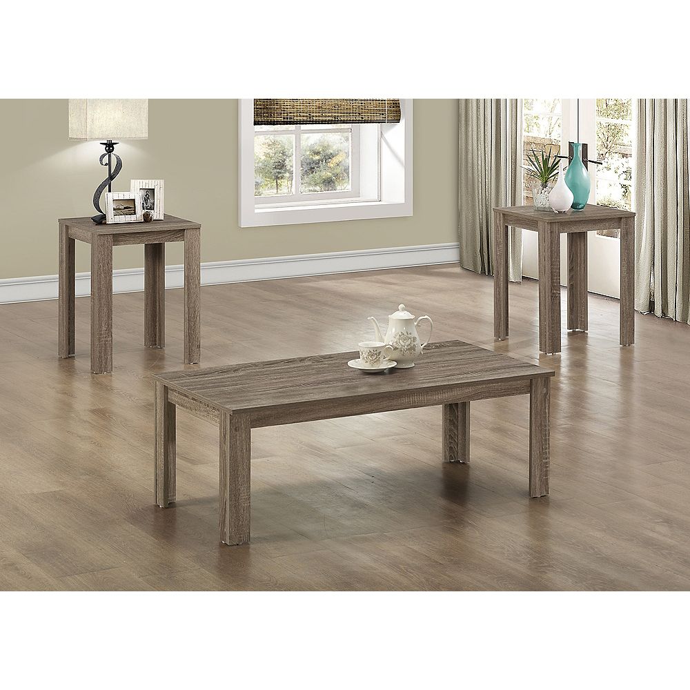 Monarch Specialties Table Set 3Piece Set / Dark Taupe The Home