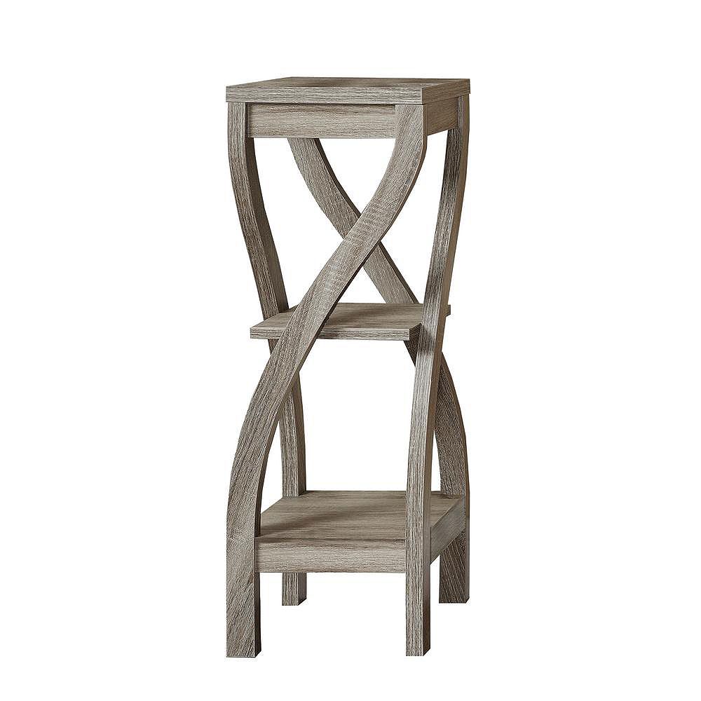 Monarch Specialties Dark Taupe Reclaimed Look 32 H Plant Stand The Home Depot Canada