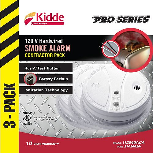 Hardwired Ionization Smoke Alarm (3-Pack)