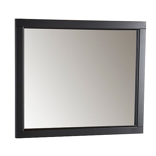 Catalina 31.4-inch W x 25.7-inch H x 0.79-inch D Wood Framed Rectangular Bathroom Vanity Mirror in Black