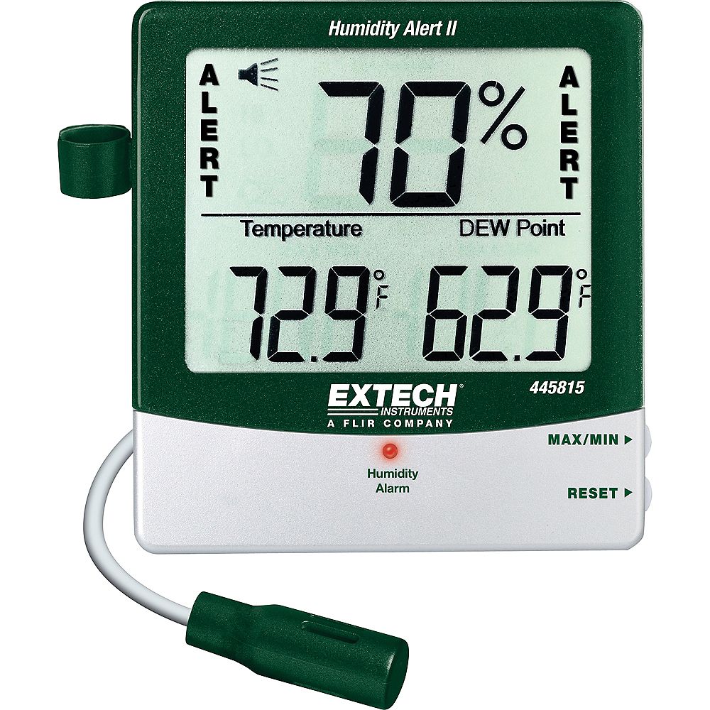 Extech Instruments HydroThermometer Humidity Alert with Dew Point and