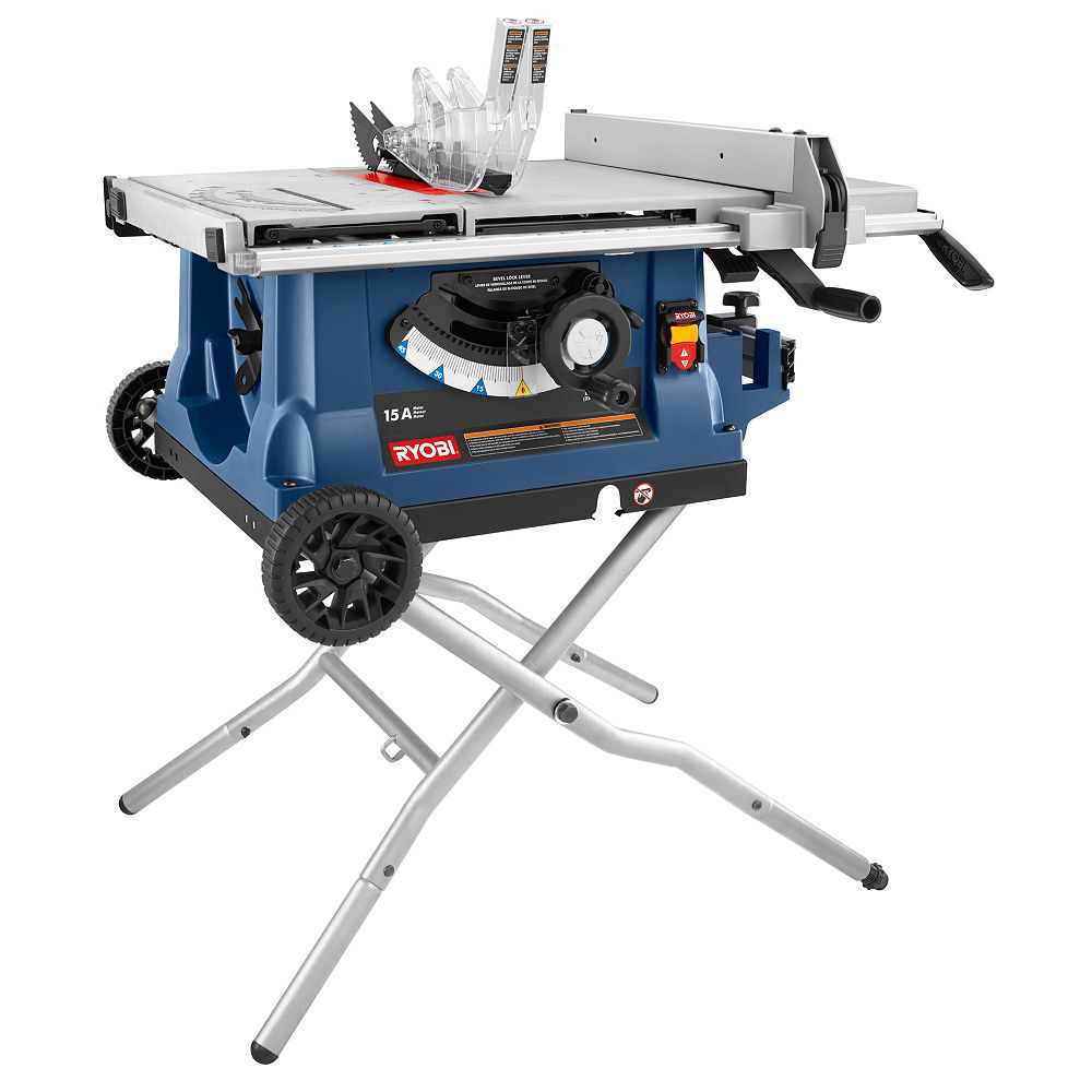 Ryobi 10 Inch Portable Table Saw With Wheeled Stand The Home Depot ...
