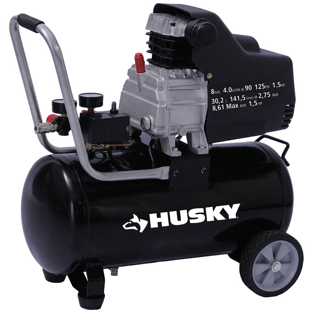 Husky 8 Gallon Portable Oil Lubricated Air Compressor The Home Depot
