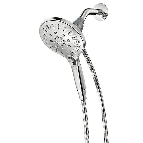 Attract 6-Spray 5.5-inch Single Tub Wall Mount  Handheld Adjustable Shower Head in Chrome