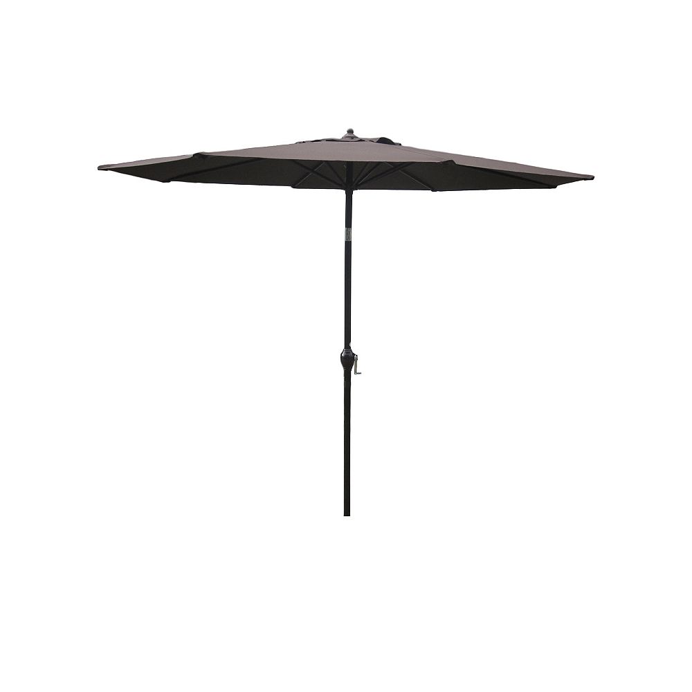 Hampton Bay 9 Ft Aluminum Market Umbrella In Brown The Home Depot Canada