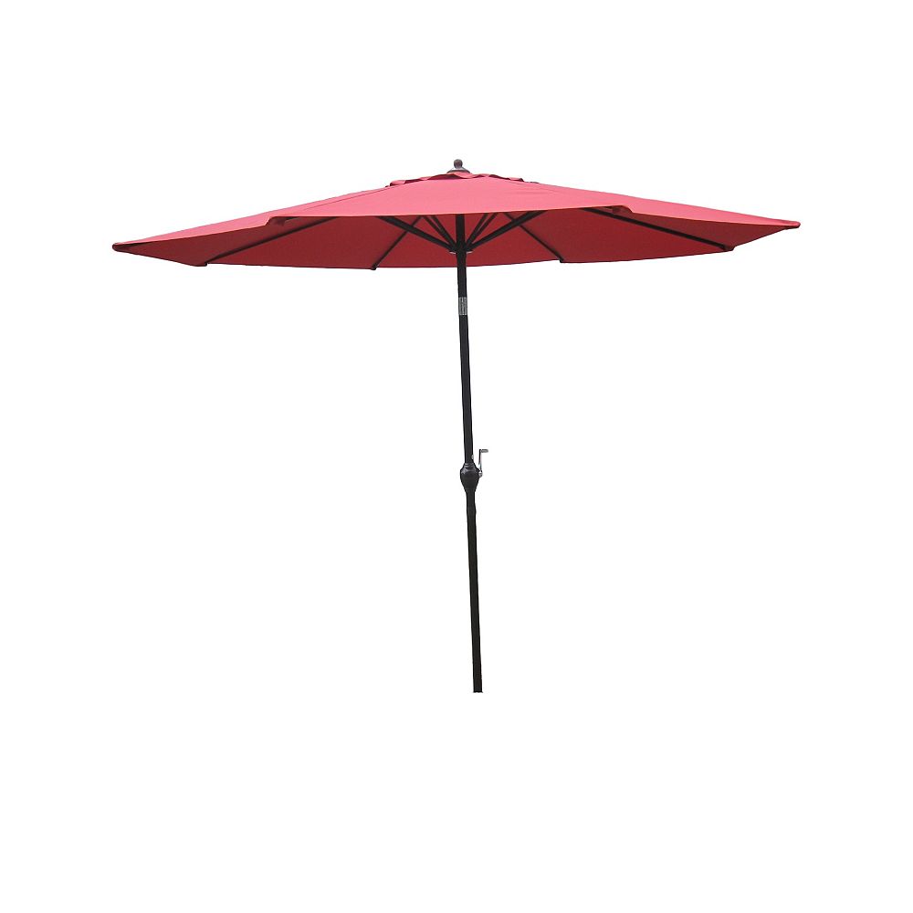 Hampton Bay 9ft Aluminum Market Umbrella in Red The Home Depot Canada