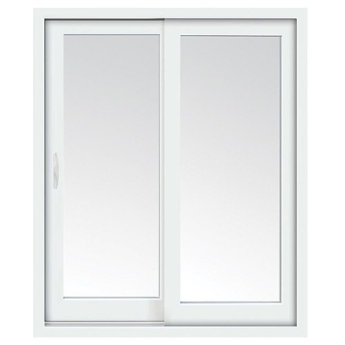 60-inch x 80-inch Glacier White Left-Hand Sliding Low-E Vinyl Patio Door