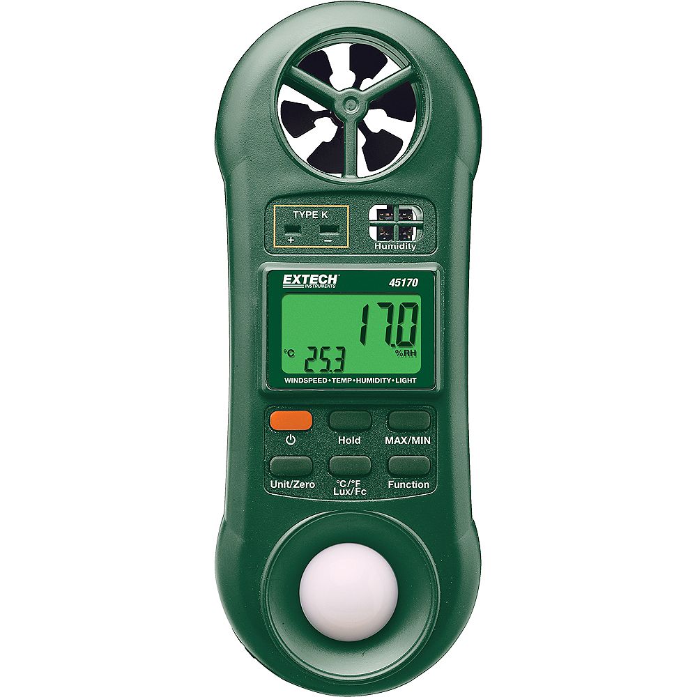 Extech Instruments Hygro Thermo Anemometer Light Meter The Home Depot Canada 4400