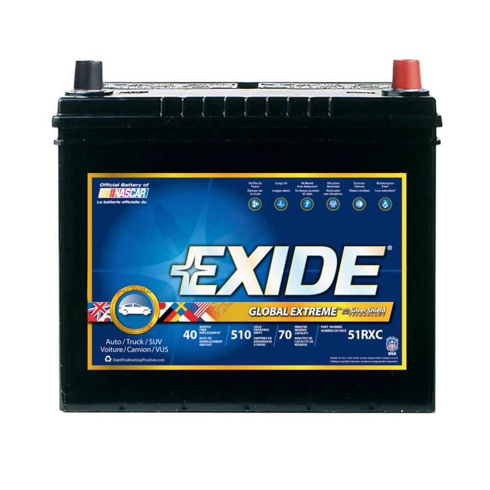 Exide Extreme Automotive Battery - Group 51r | The Home Depot Canada