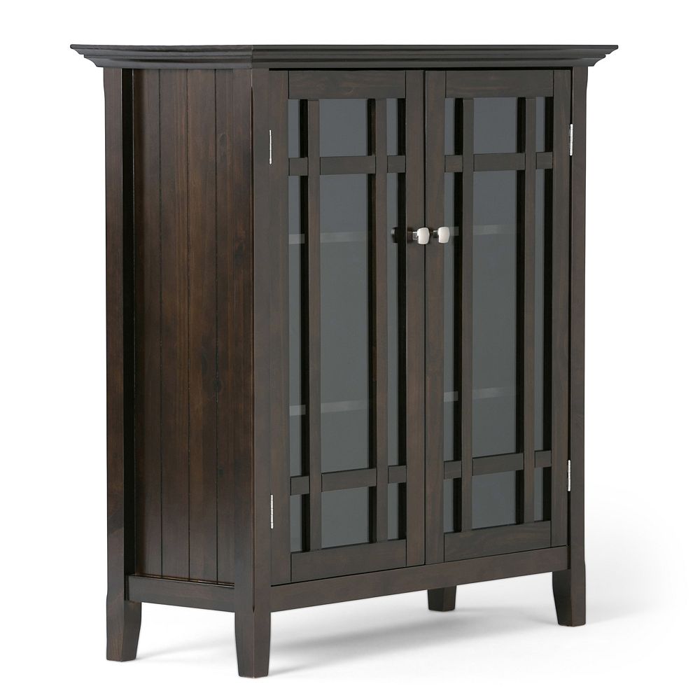 Simpli Home Armoire de rangement moyenne et buffet Bedford, brun tabac Home Depot Canada