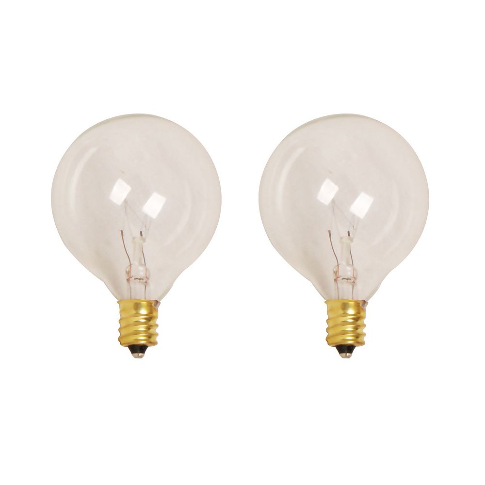 HDG 7W Incandescent G50 Clear Replacement Light Bulb (2Pack) The