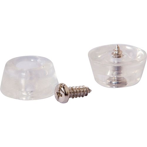 7/8-inch Clear Screw on Bumpers (4 per Pack)