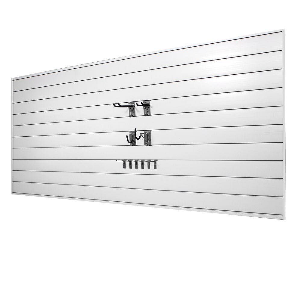 Proslat 32 Sq Ft Wall Panels With Mini Hook Combo Kit In White 20 Piece The Home Depot Canada