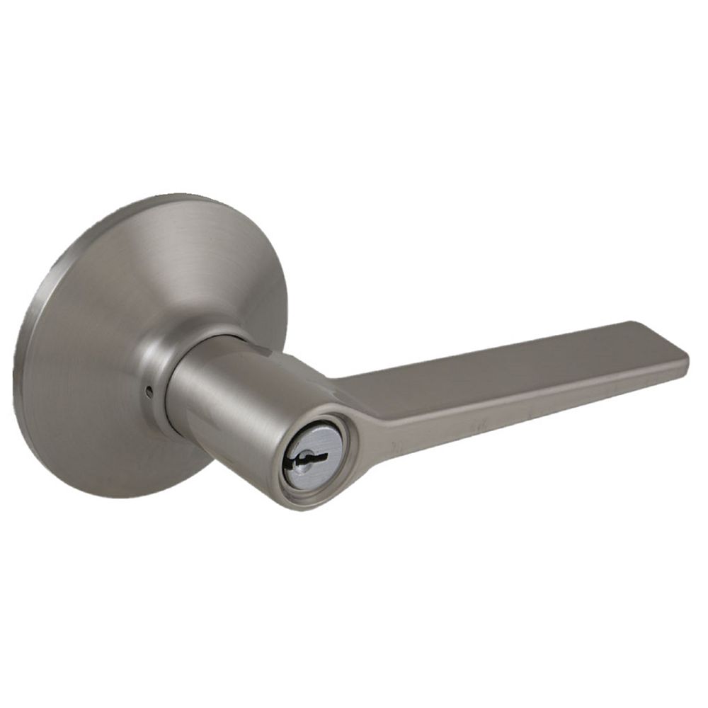 Defiant Freedom Satin Nickel Keyed Entry Door Lever The Home Depot Canada