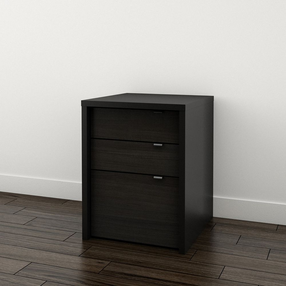 Nexera Nexera SereniT 3Drawer Filing in Black and Ebony The