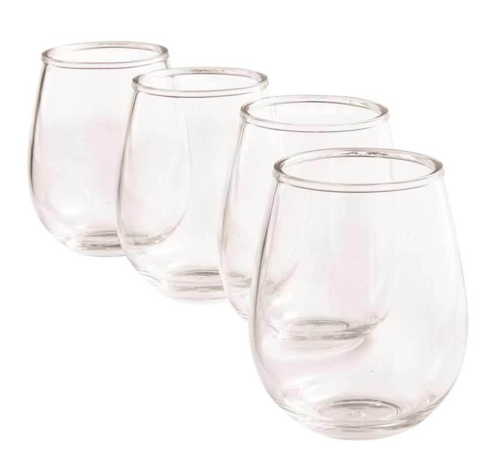 HDG Set Of 4 Plastic Stemless Wine Glasses | The Home Depot Canada