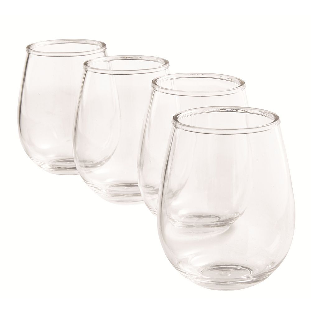 HDG Set of 4 Plastic Stemless Wine Glasses | The Home Depot Canada