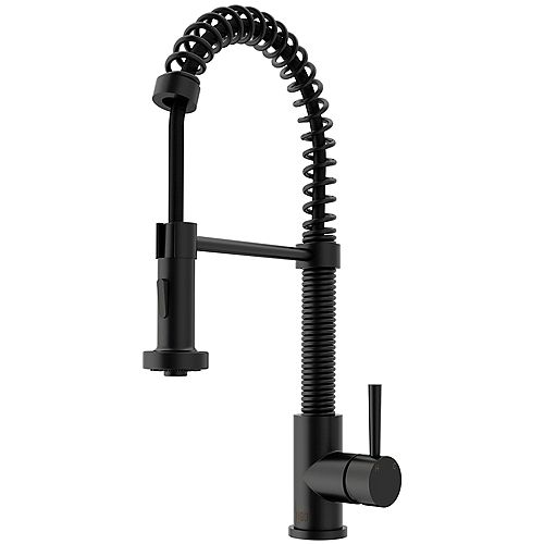 Edison Single-Handle Pull-Down Sprayer Kitchen Faucet in Matte Black