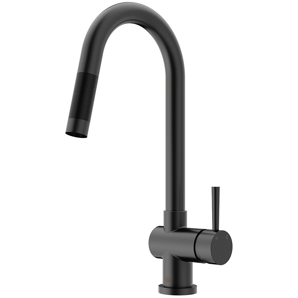 VIGO Gramercy Single-Handle Pull-Down Kitchen Faucet in Matte Black