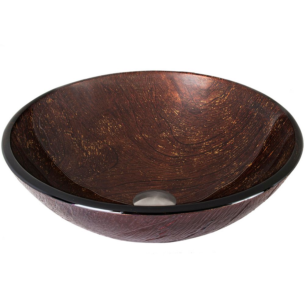 VIGO Kenyan Handmade Countertop Glass Round Vessel ...