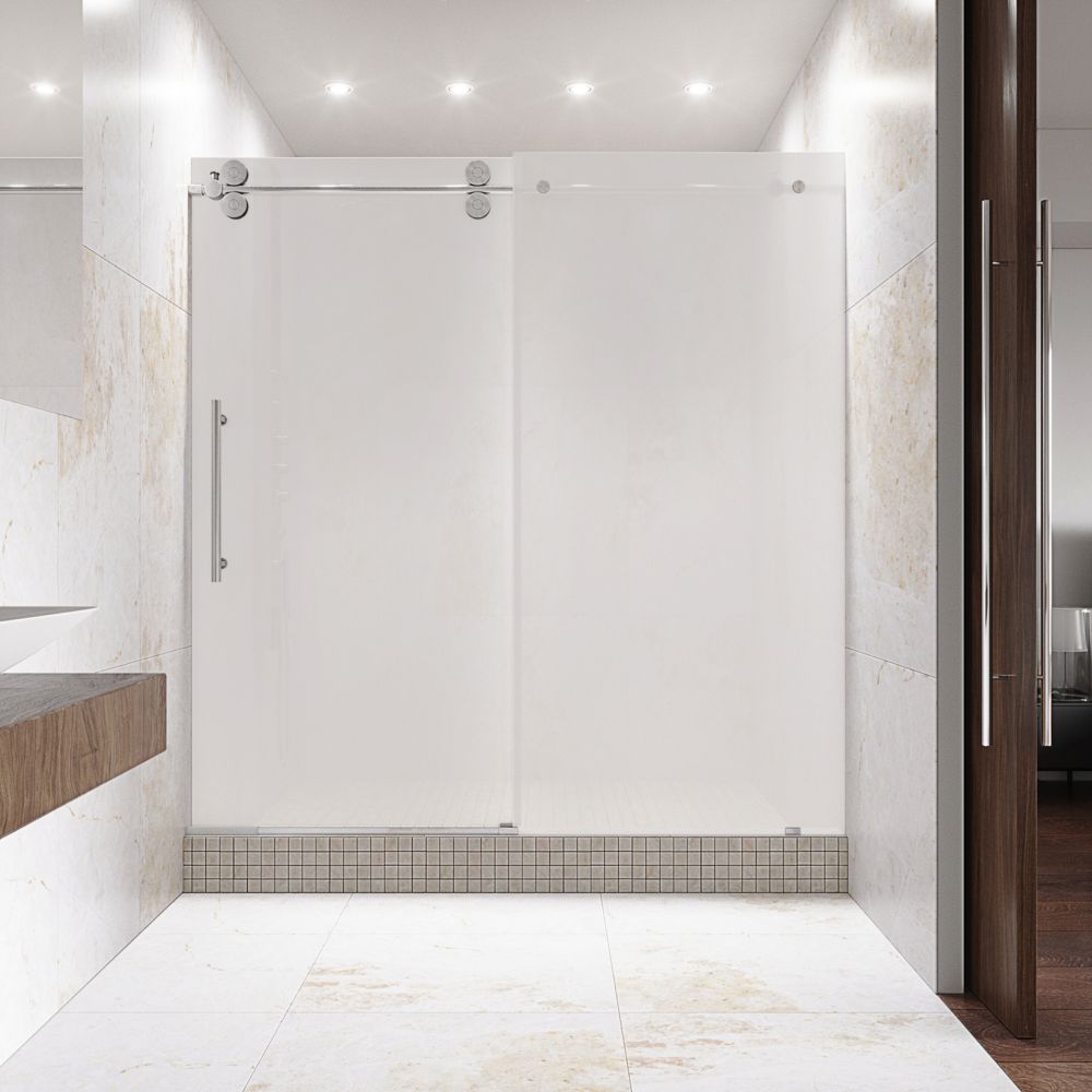 VIGO Elan 56 To 60 Inch X 74 Inch Frameless Sliding Shower Door In ...