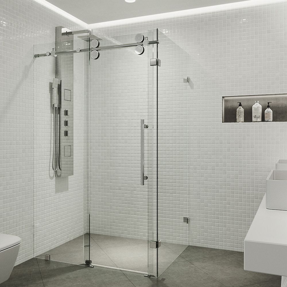VIGO Winslow 57.75 in. x 74 in. Cabine de douche avec dérivation en