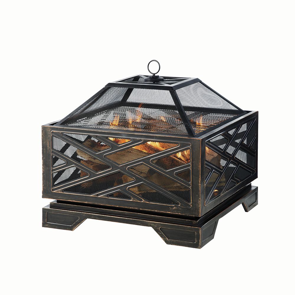 Pleasant Hearth Martin 26 Inch Outdoor Fire Pit In Oil Rubbed Bronze The Home Depot Canada