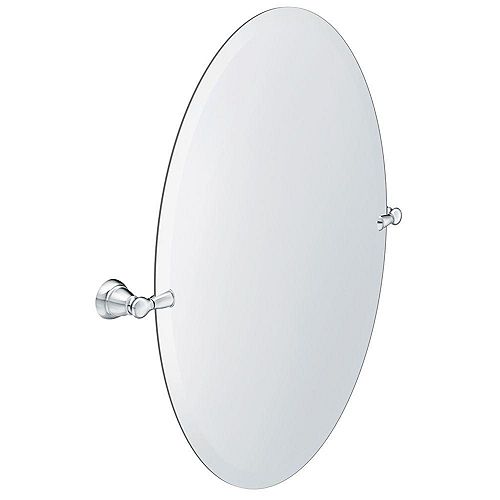 Banbury 23-inch x 26-inch Frameless Pivoting Single Wall Mirror in Chrome