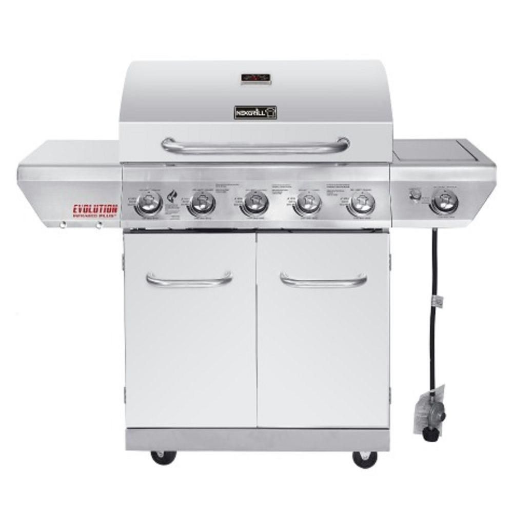 NexGrill Evolution 5-Burner Propane BBQ In Stainless Steel With Side ...