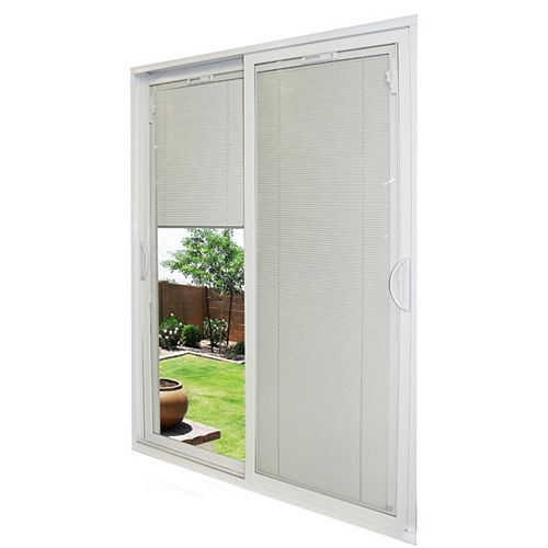 59-1/2-inch x 79 1/2-inch x 5-3/4-inch Jamb Depth Double Sliding PVC Patio Door in White