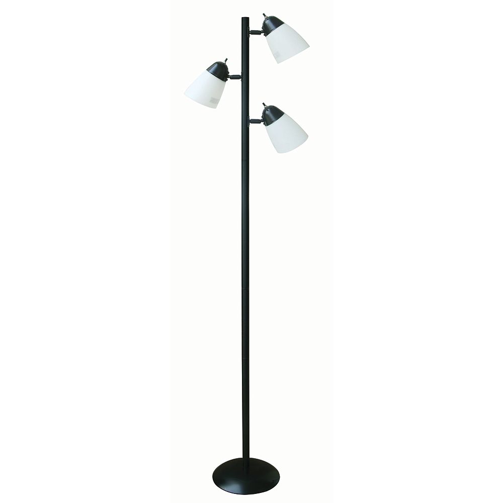Hampton Bay 64 5 Inch Black Track Tree Floor Lamp With 3 Plastic Shades The Home Depot Canada Hampton Bay 64 5 Inch Black Track Tree