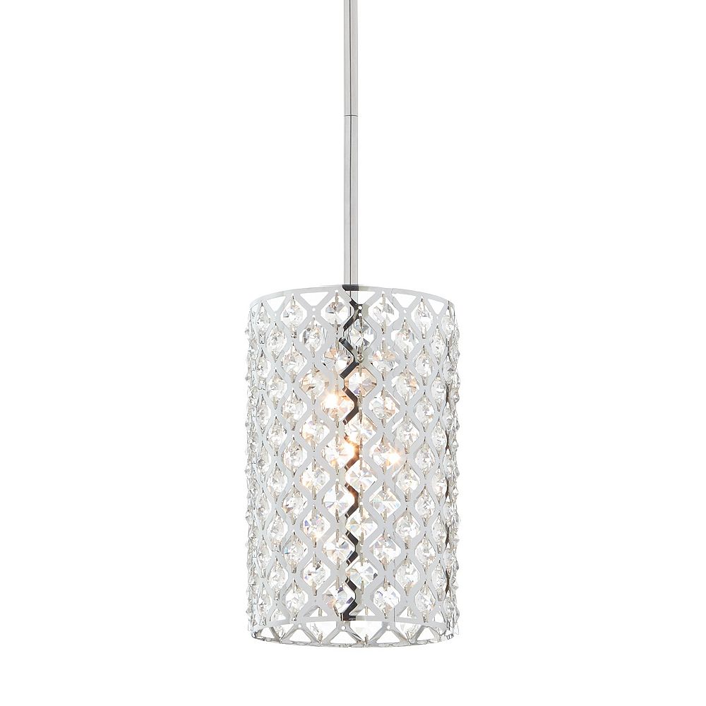 Home Decorators Collection 1Light Chrome and Crystal Mini