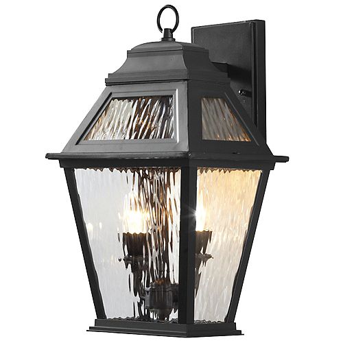 Hampton Bay 1Light Black LED Outdoor Wall Lantern with Hampton Bay 1Light Black LED Outdoor Wall Lantern with