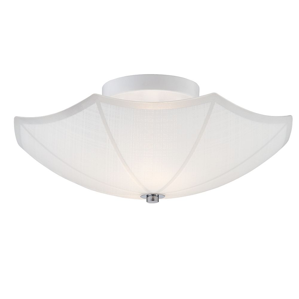 Hampton Bay 14inch 2Light SemiFlushmount Light Fixture in White with