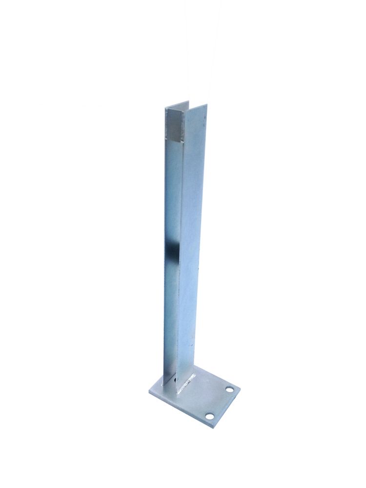 Ecostone 24 Inch Zinc Plated Galvanized Steel End Fence Post Concrete Surface Mounting Bra The Home Depot Canada