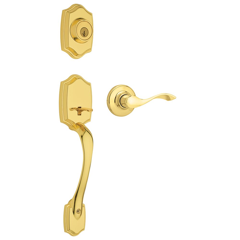 Weiser Brentwood Handleset with Belmont Lever in Polished Brass The