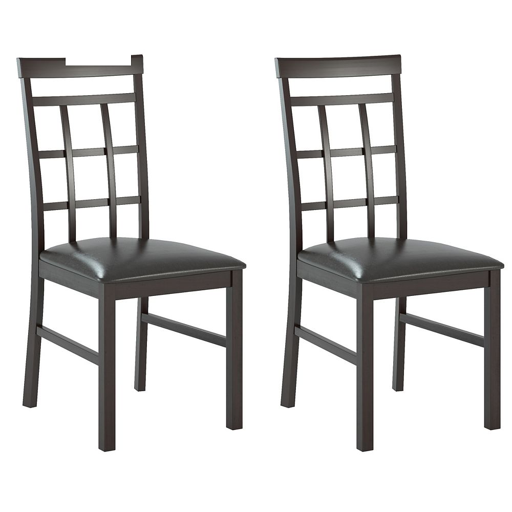 Corliving Dining Collection Lattice Back Dining Chairs In Chocolate