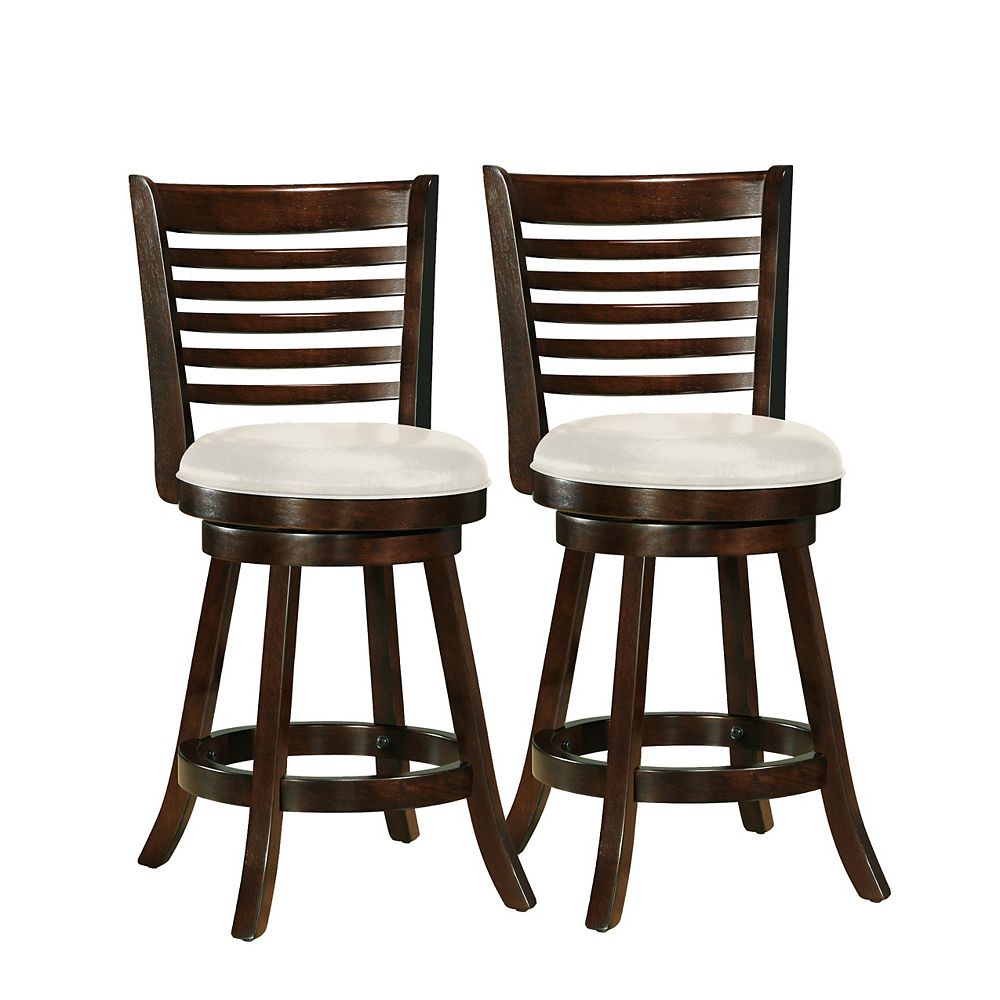 Corliving Woodgrove Solid Wood Brown Low Back Armless Bar Stool with