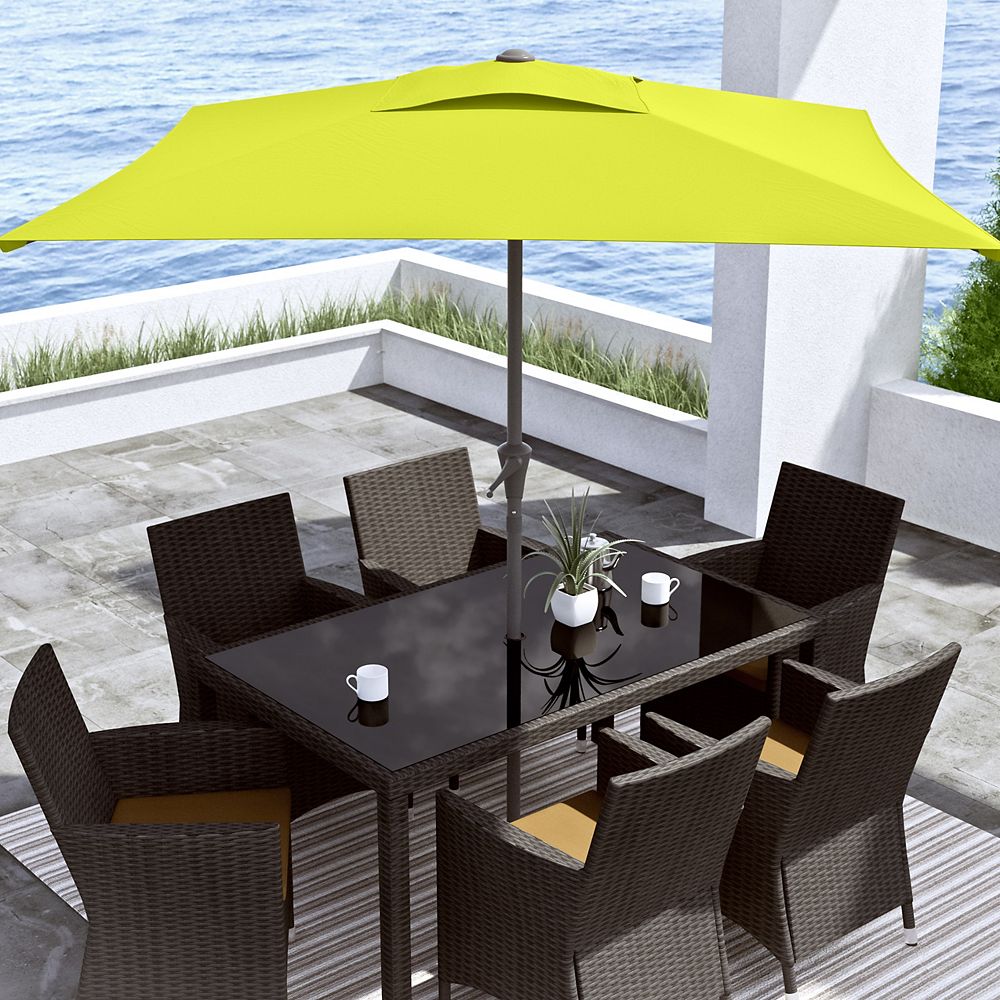 Corliving 9 Ft Square Tilting Lime Green Patio Umbrella The Home Depot Canada