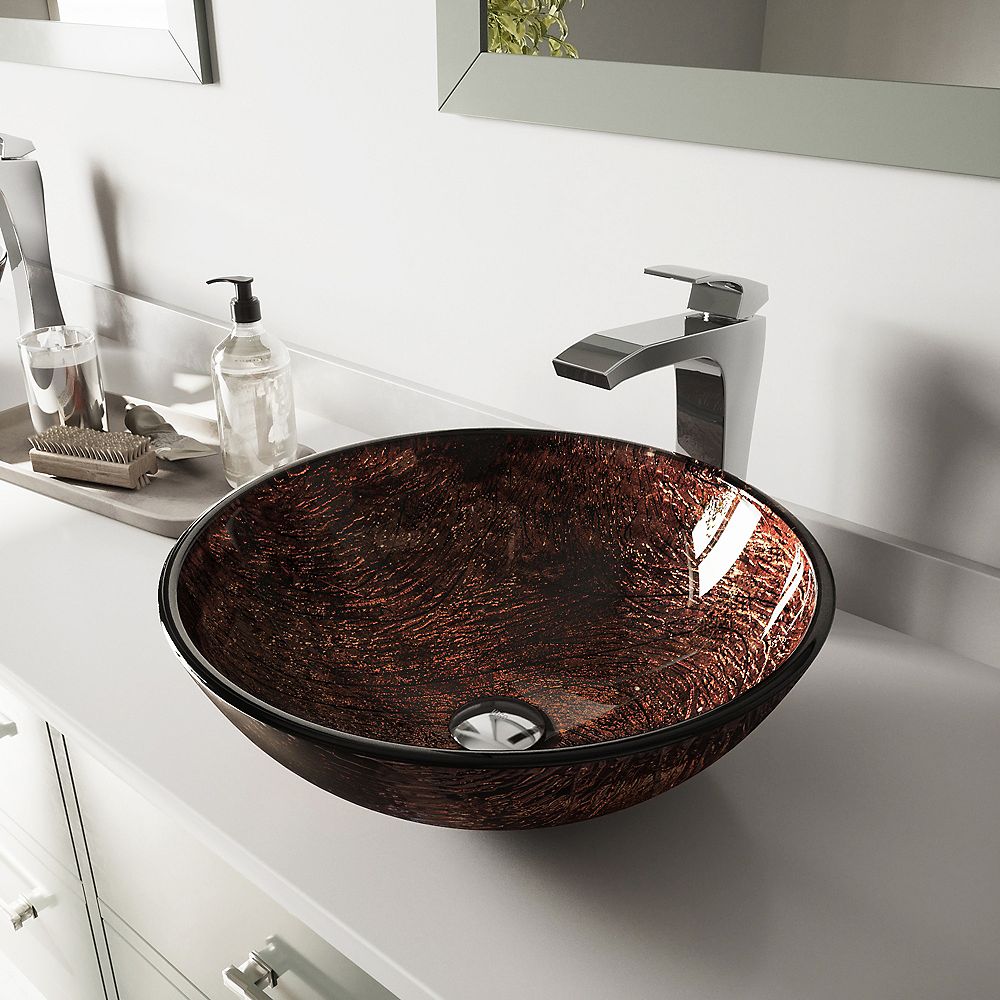 VIGO Kenyan Twilight Vessel Bathroom Sink in Multicolor ...