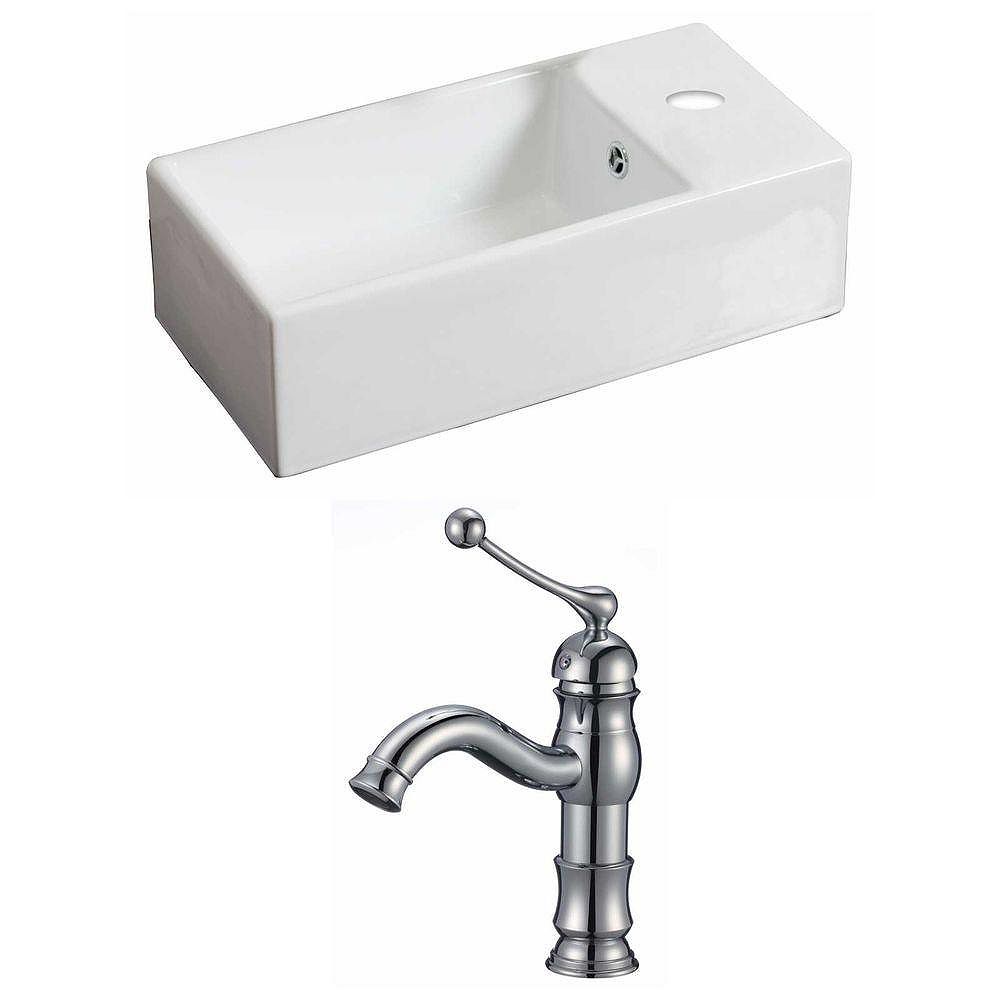 American Imaginations 18inch W x 10inch D Rectangular Vessel Sink in