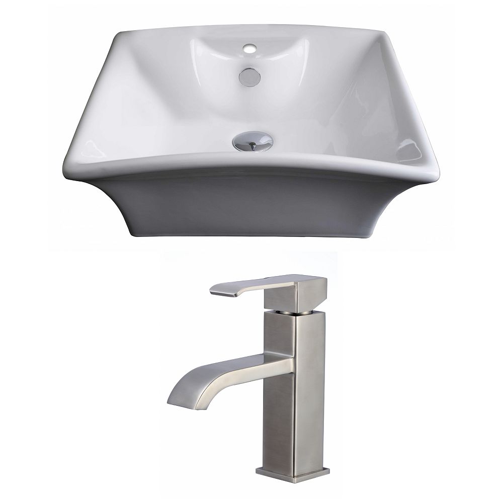 American Imaginations 20inch W x 17inch D Rectangular Vessel Sink in