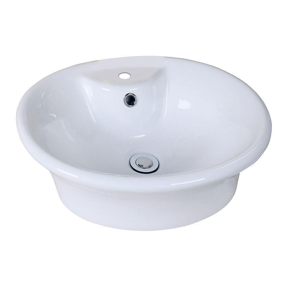 American Imaginations 19 Inch W X 15 Inch D Round Vessel Sink In White The Home Depot Canada