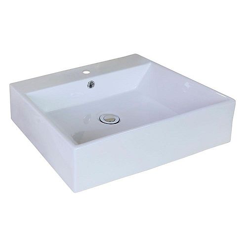 20.5-in. W x 17.25-in. D Above Counter Rectangle Vessel In White colour For Single Hole Faucet