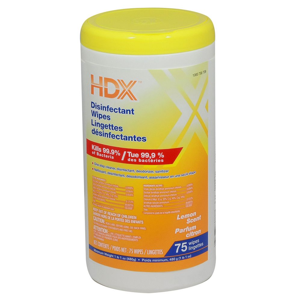 HDX Disinfectant Wipes (75Count) The Home Depot Canada
