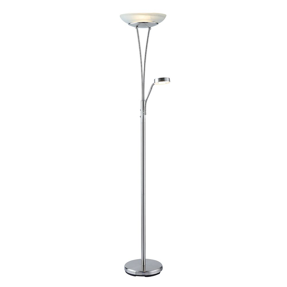 Hampton Bay 71 Inch Led Mother Daughter Floor Lamp In Nickel The Home Depot Canada Hampton Bay 71 Inch Led Mother Daughter, Hampton Bay Floor Lamp Replacement Globe
