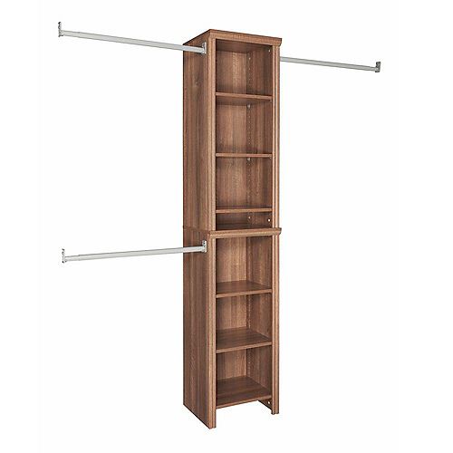 Impressions 4 ft. to 9 ft. W Narrow Closet Kit in Walnut